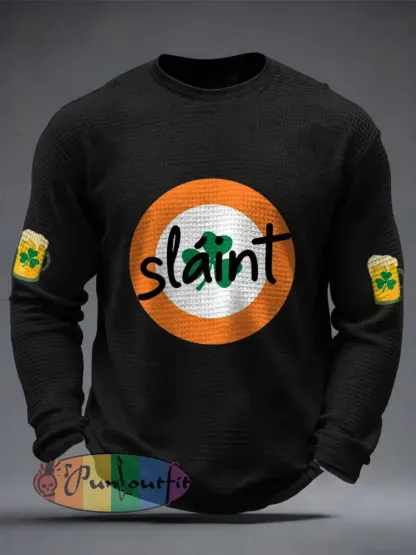 Men’s Good Luck St.Partrick’s Day Irish Mods Music Lover Printed Waffle Tops