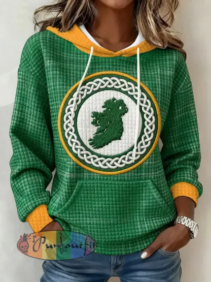 Women’s St.Partrick’s Day Irish Mods Music Lover Printed Hoodie