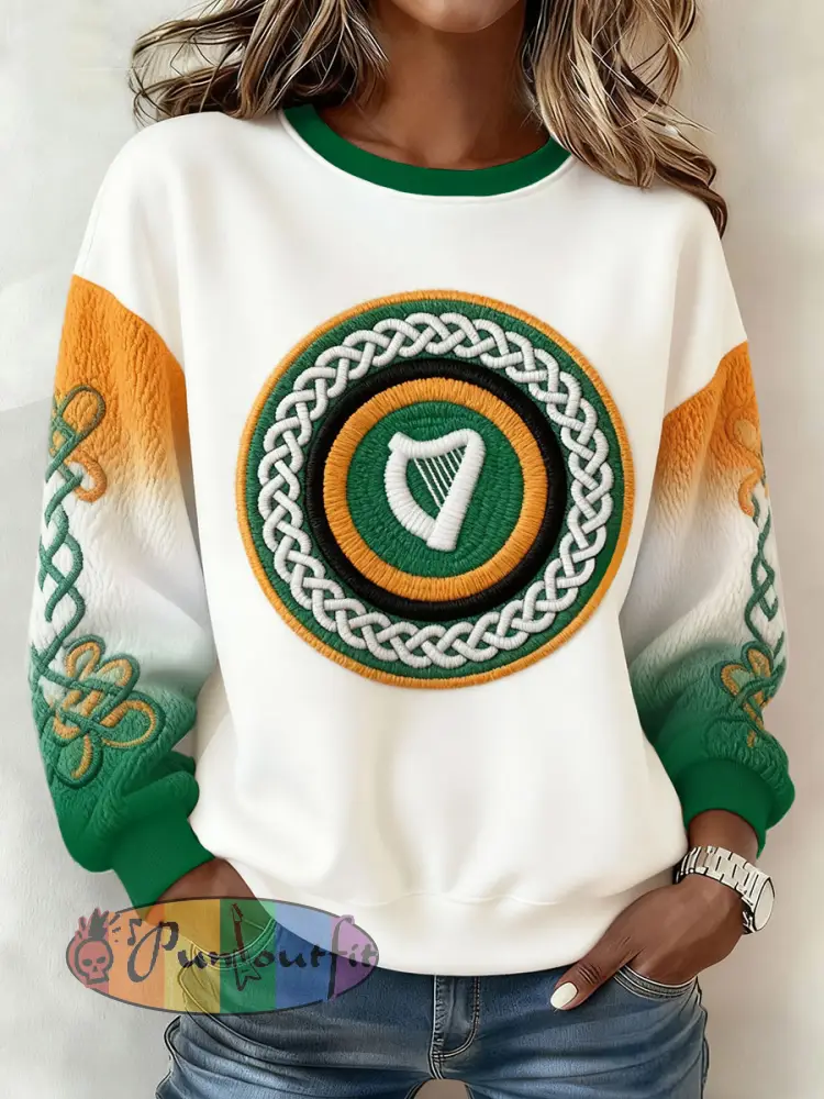 Women’s St.Partrick’s Day Irish Mods Music Lover Printed Sweatshirt