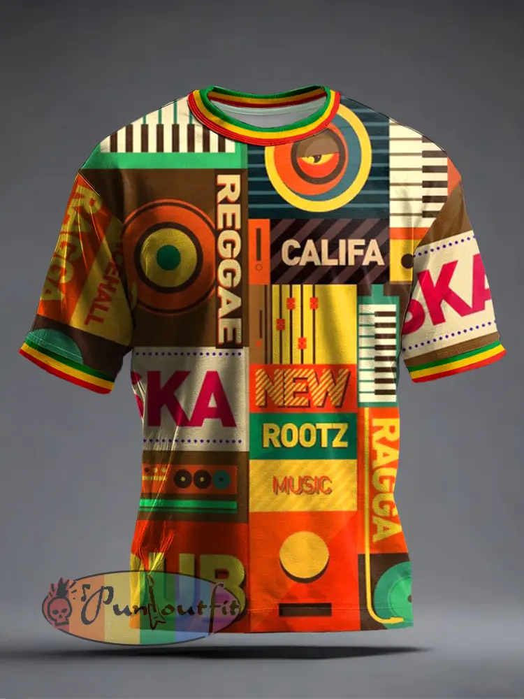 Men’s Reggae Music Inspired Print T-Shirt