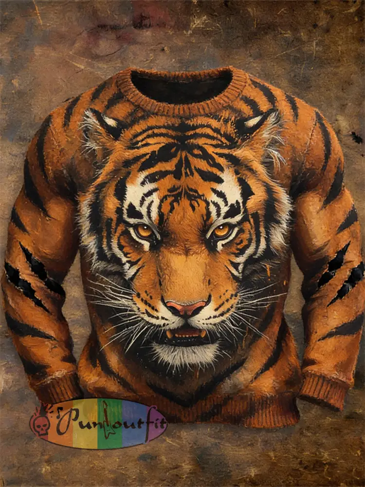 Men’sTiger Imitation Sweater