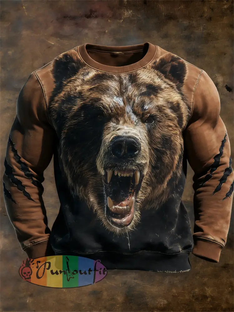 Men’s Brown Bear Crew Neck Sweatshirt
