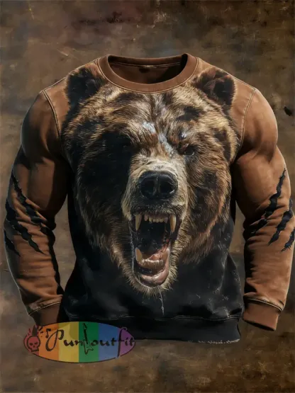 Men’s Brown Bear Crew Neck Sweatshirt