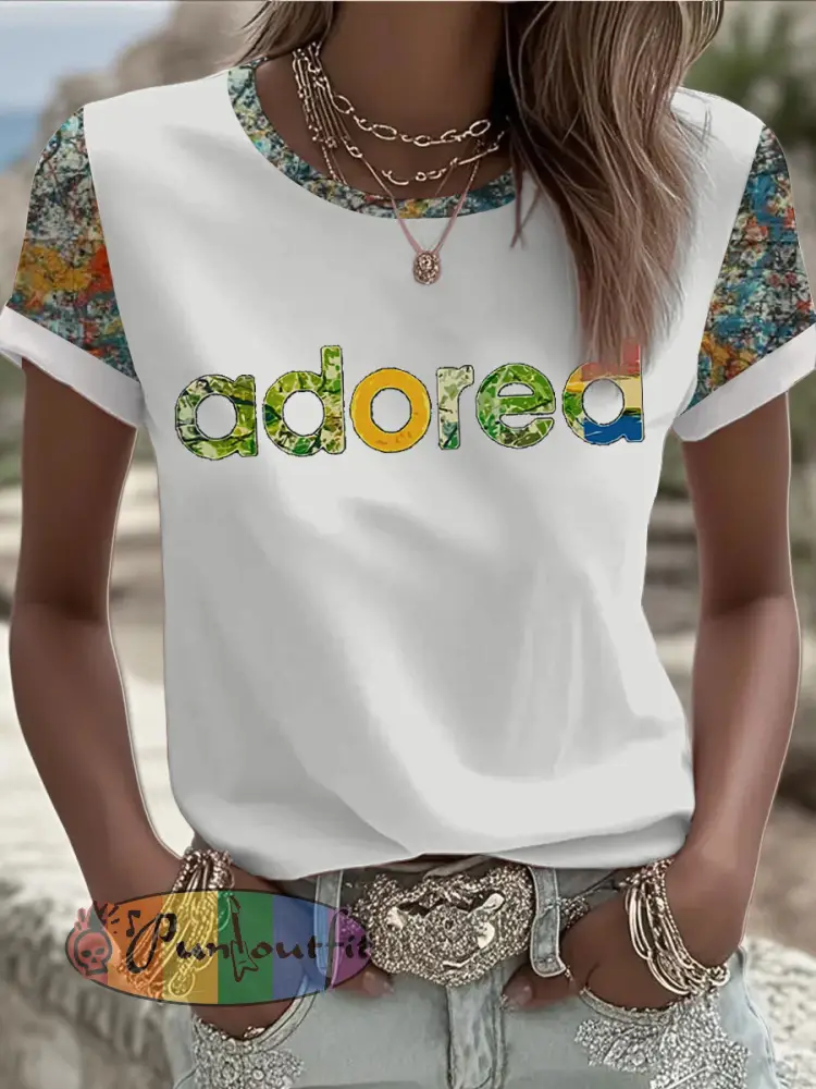 Women’s Lemon Roses Music Lover Printed short-sleeved T-shirt