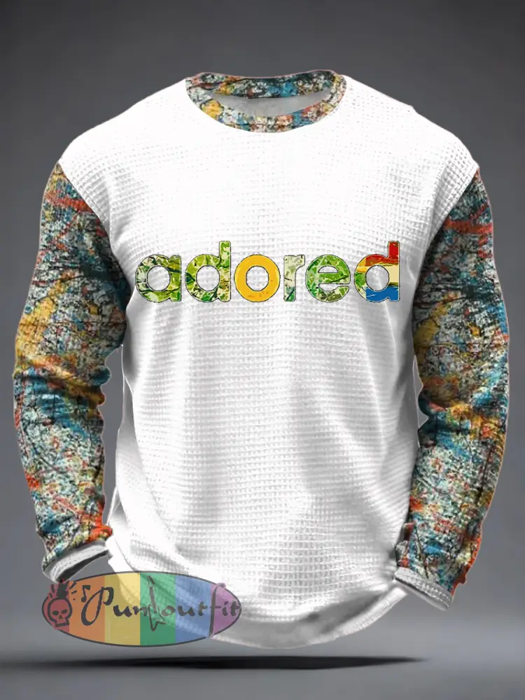 Men’s Lemon Roses Music Lover Printed Waffle Long Sleeve T-Shirt