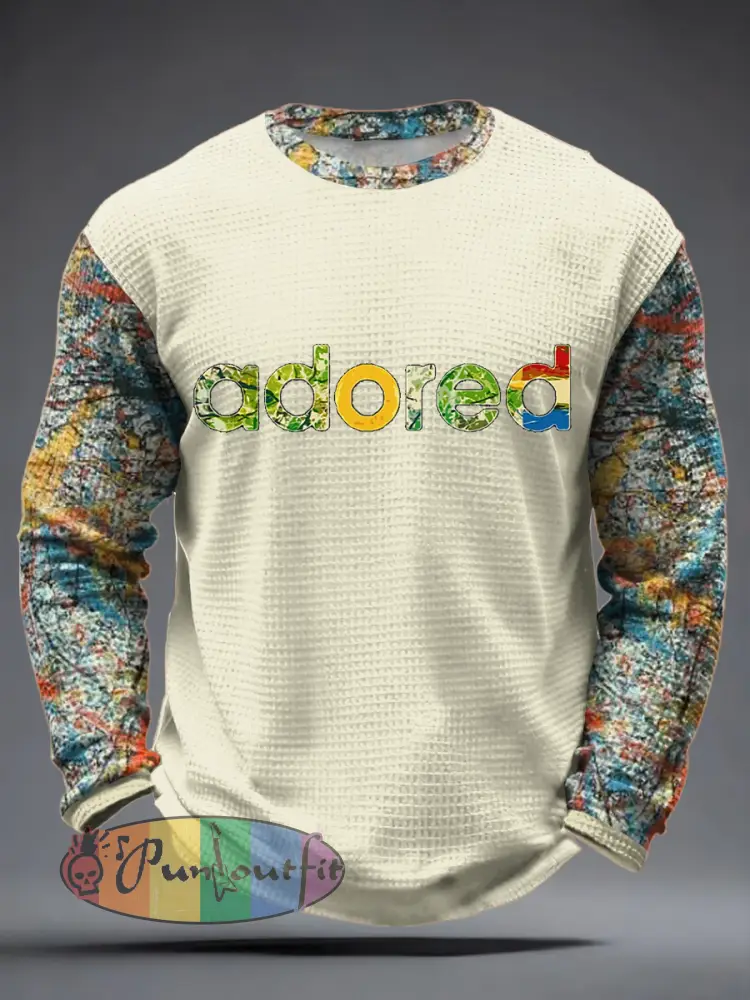 Men’s Lemon Roses Music Lover Printed Waffle Long Sleeve T-Shirt