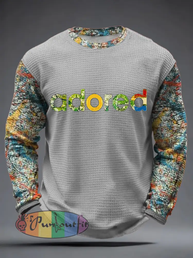 Men’s Lemon Roses Music Lover Printed Waffle Long Sleeve T-Shirt