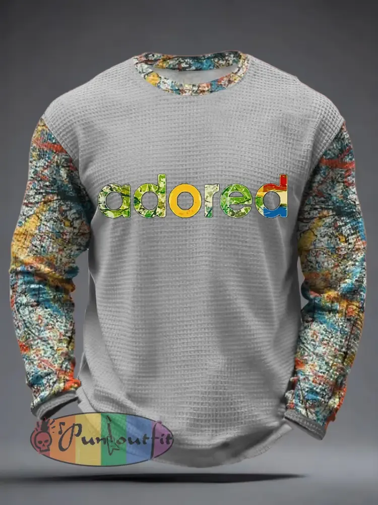 Men’s Lemon Roses Music Lover Printed Waffle Long Sleeve T-Shirt
