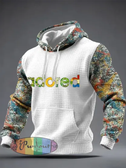 Men’s Lemon Roses Music Lover Printed Checkered Cotton Hoodie
