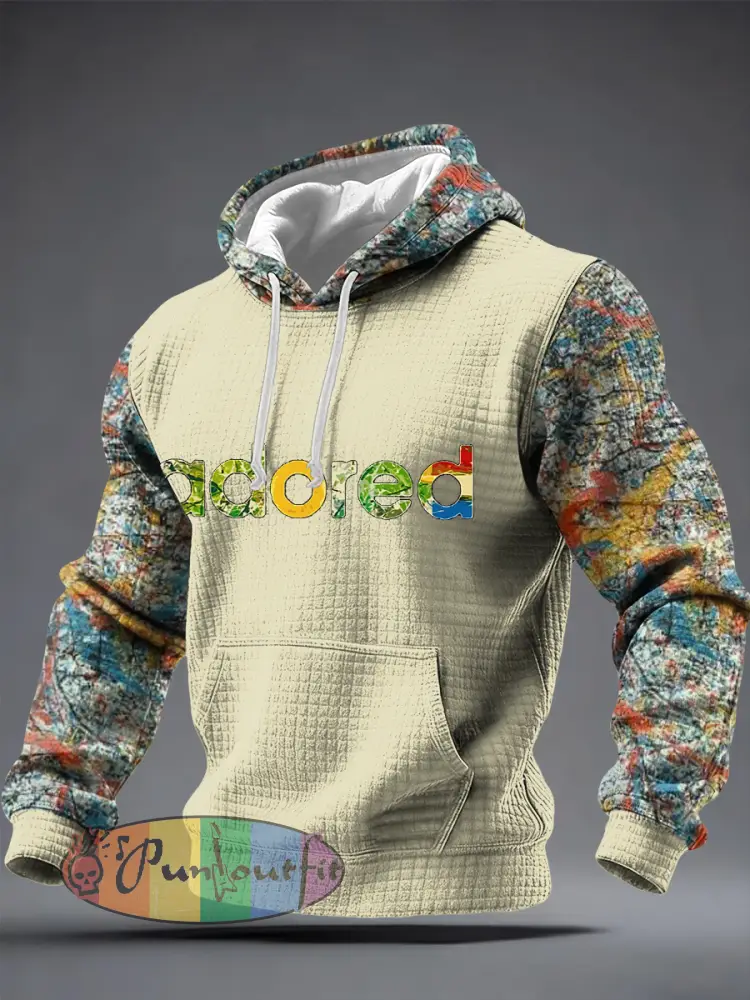 Men’s Lemon Roses Music Lover Printed Checkered Cotton Hoodie