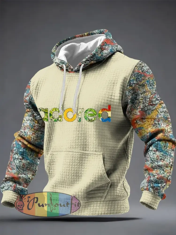 Men’s Lemon Roses Music Lover Printed Checkered Cotton Hoodie
