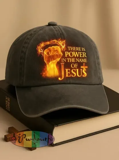Unisex Casual Jesus Faith Print Hat - Black · ONE