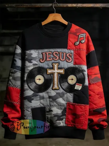 Men’s Faith Music Note Crew Neck Sweatshirt