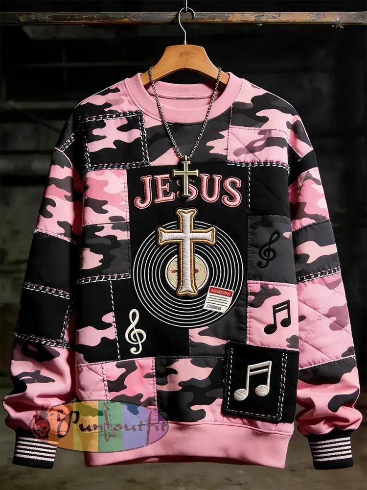 Men’s Faith Music Note Crew Neck Sweatshirt