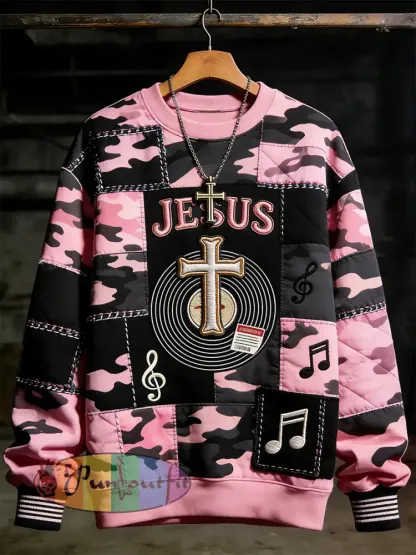 Men’s Faith Music Note Crew Neck Sweatshirt