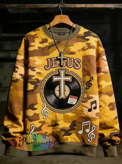 Men’s Faith Music Note Crew Neck Sweatshirt
