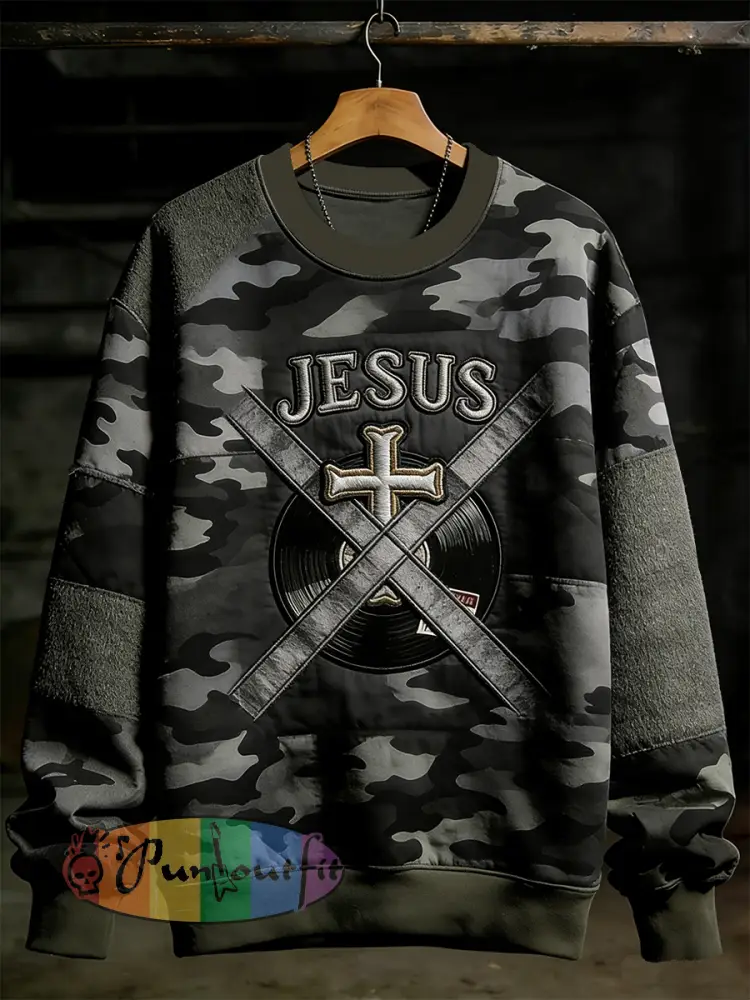 Men’s Faith Music Note Crew Neck Sweatshirt