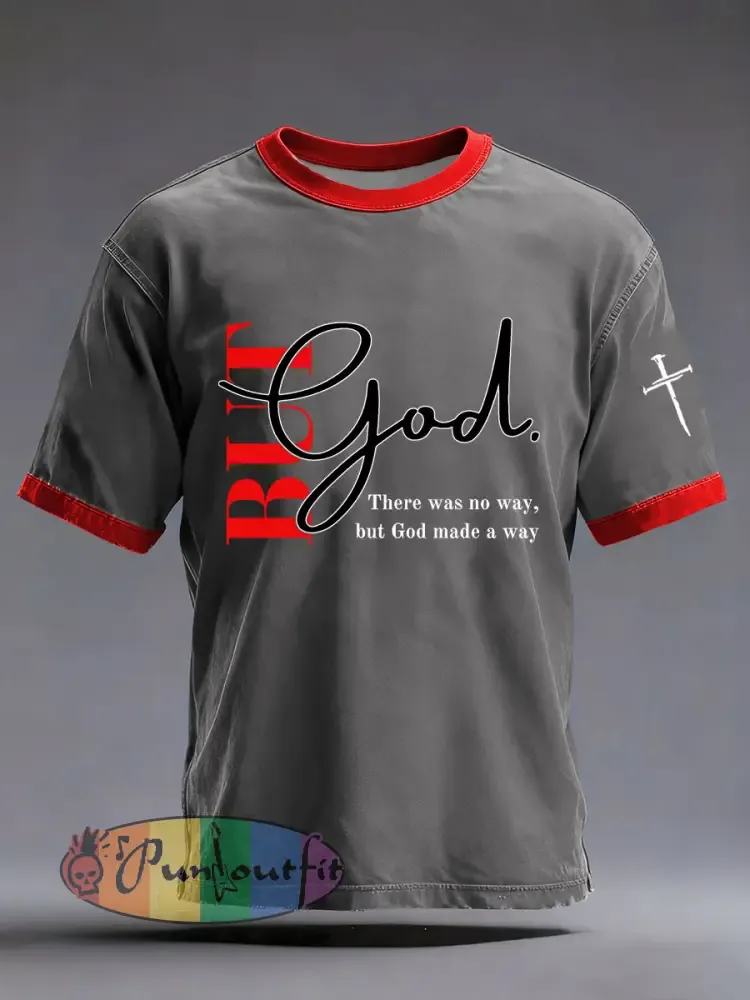 Men’s ’But God’ Printed Casual T-Shirt