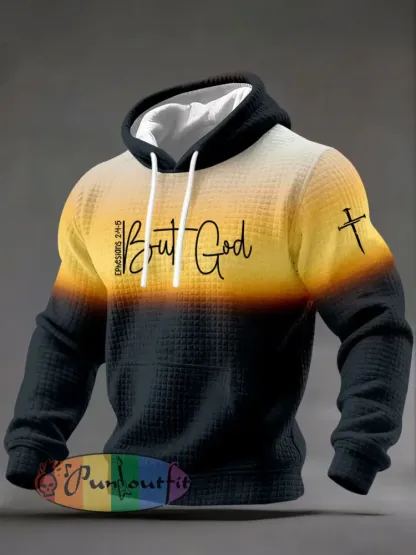Men’s ’But God’ Printed Casual Hoodie