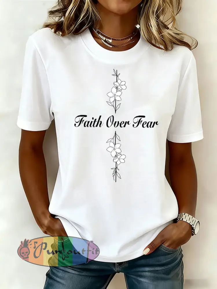 Women’s Faith Over Fear Cross Short Sleeve T-shirt