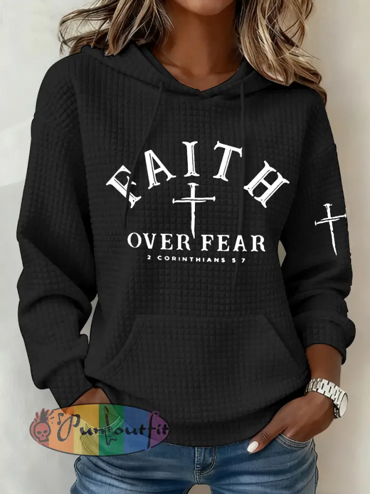 Women’s Faith Over Fear Cross Casual Hoodie
