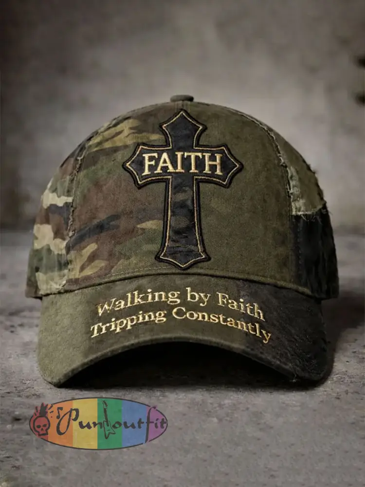Unisex Walk by Faith Cross Print Hat