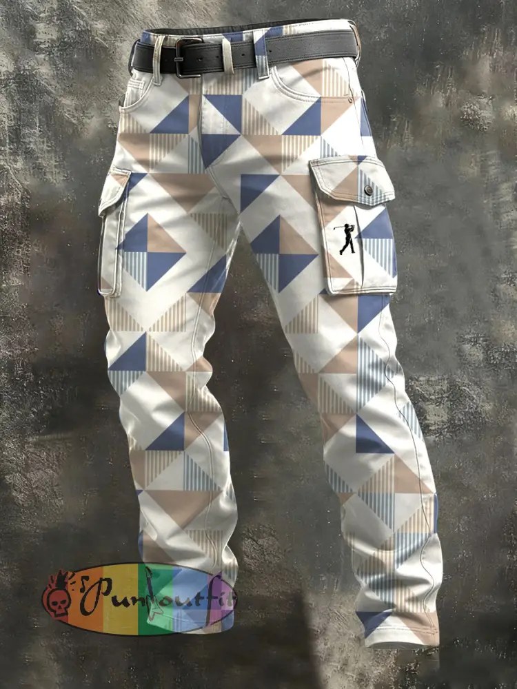 Men’s Vintage Business Style Printed Casual Long Pants