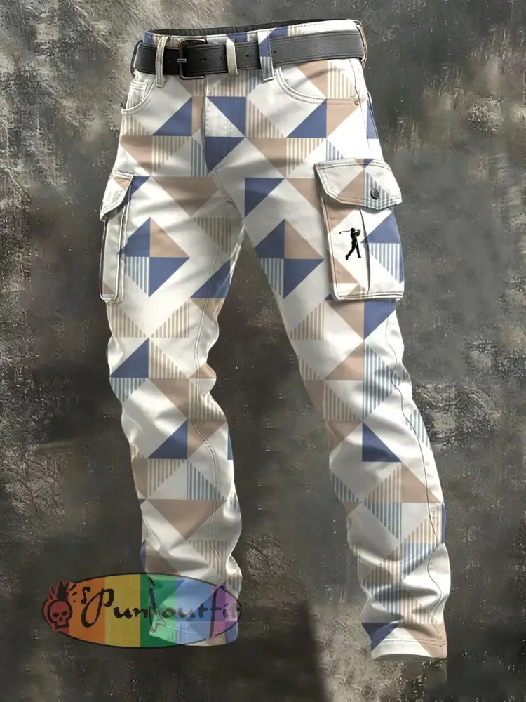 Men’s Vintage Business Style Printed Casual Long Pants