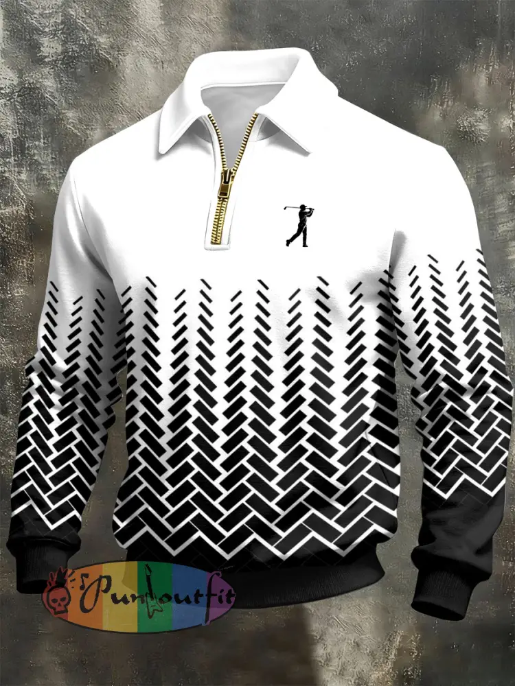 Men’s Vintage Business Style Printed Casual Sweatshirt