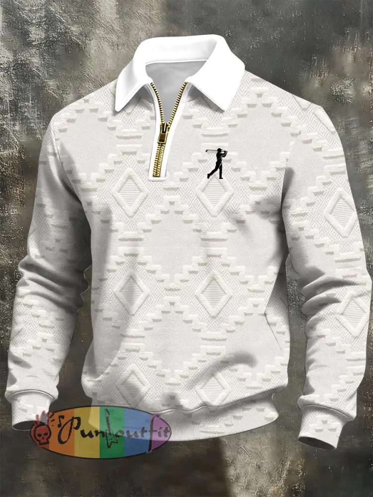 Men’s Vintage Business Style Printed Casual Sweatshirt