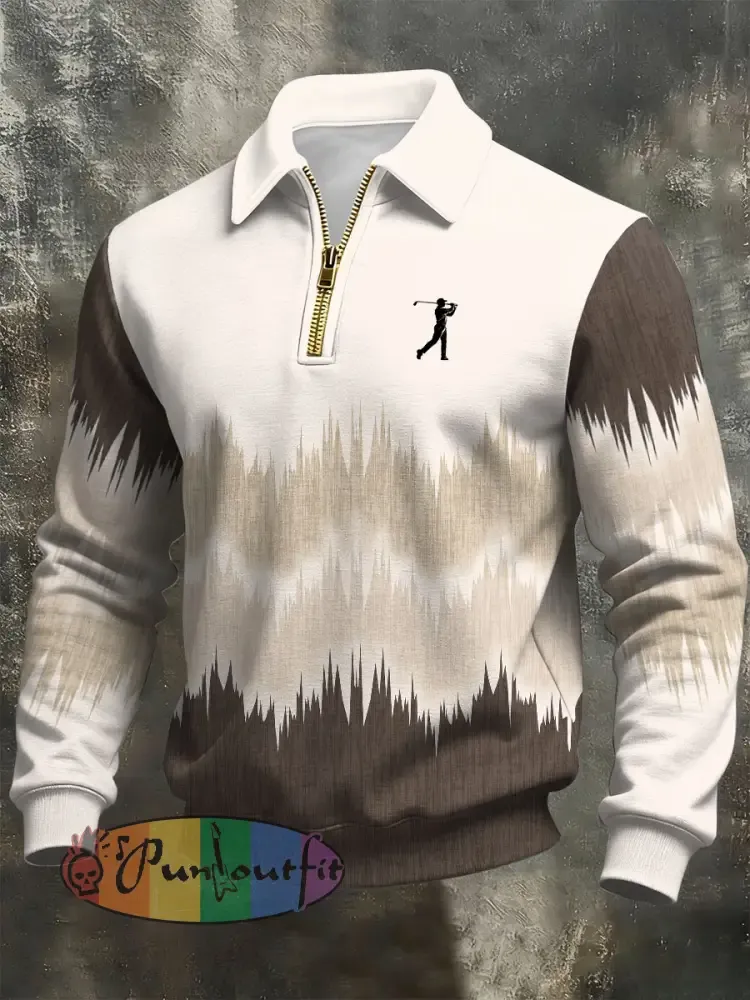 Men’s Vintage Business Style Printed Casual Sweatshirt