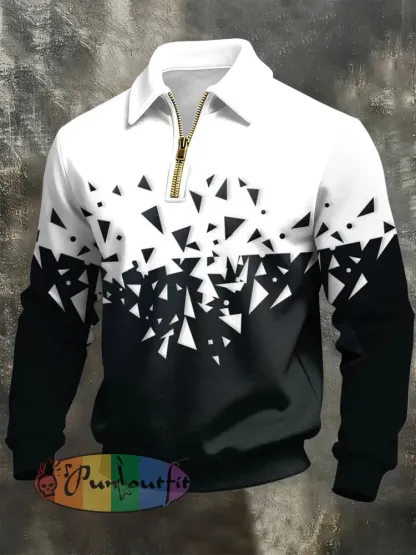 Men’s Vintage Business Style Printed Casual Sweatshirt