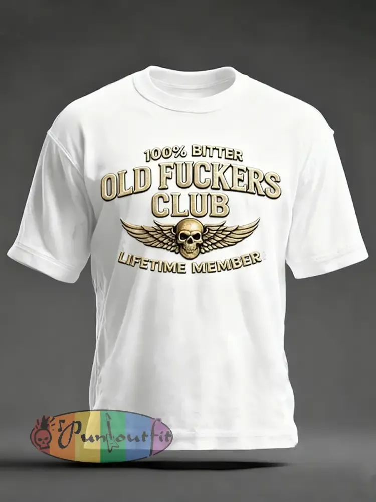 Men’s Old Fuckers Club Printed Casual T-Shirt