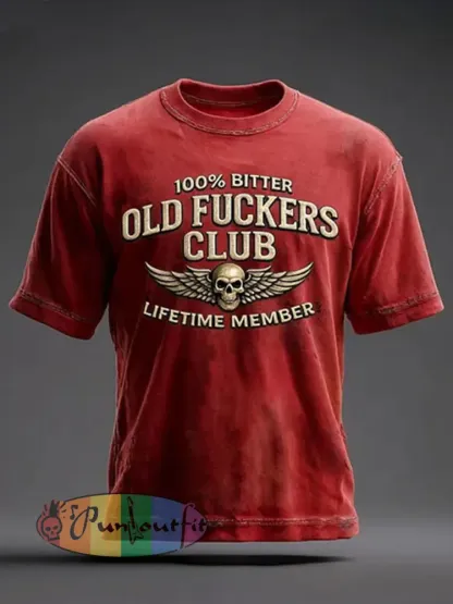 Men’s Old Fuckers Club Printed Casual T-Shirt