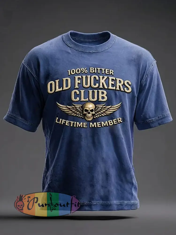 Men’s Old Fuckers Club Printed Casual T-Shirt