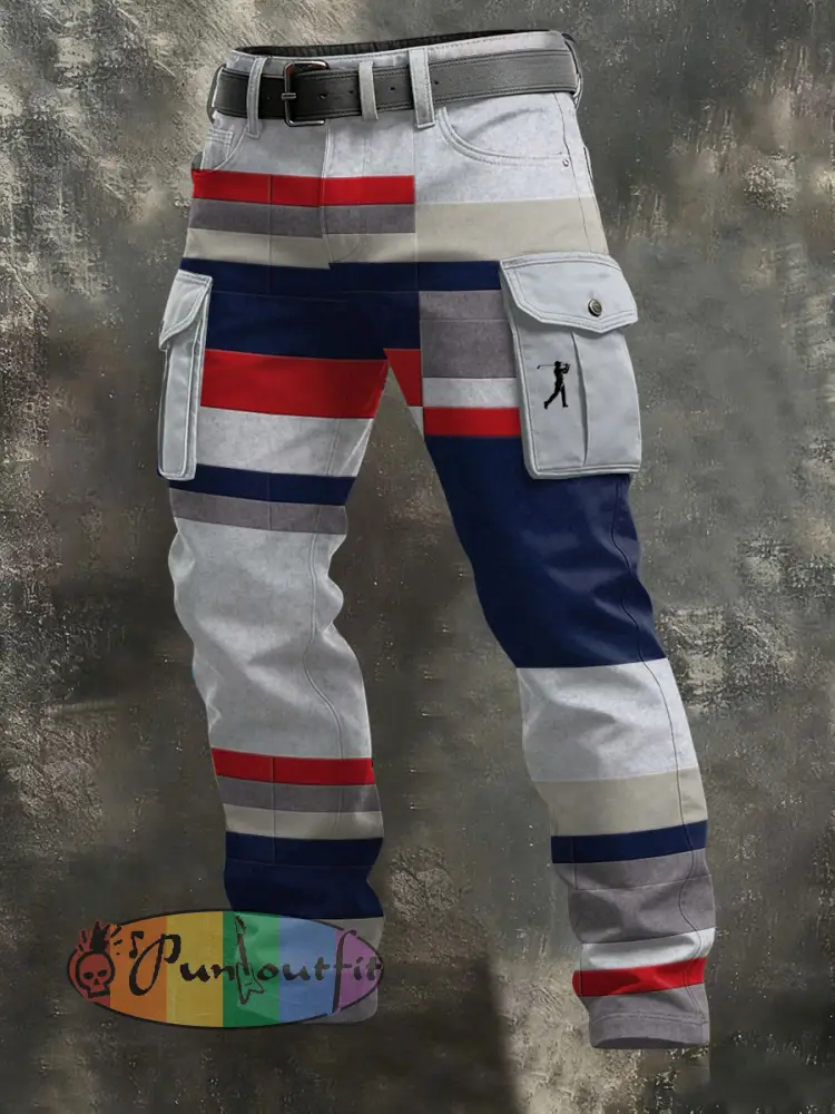 Men’s Vintage Business Style Printed Casual Long Pants