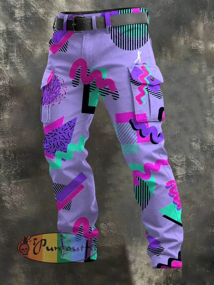 Men’s Vintage Business Style Printed Casual Long Pants