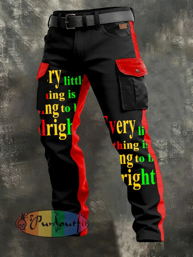 Men’s Retro Reggae Art Print Casual Workwear Trousers