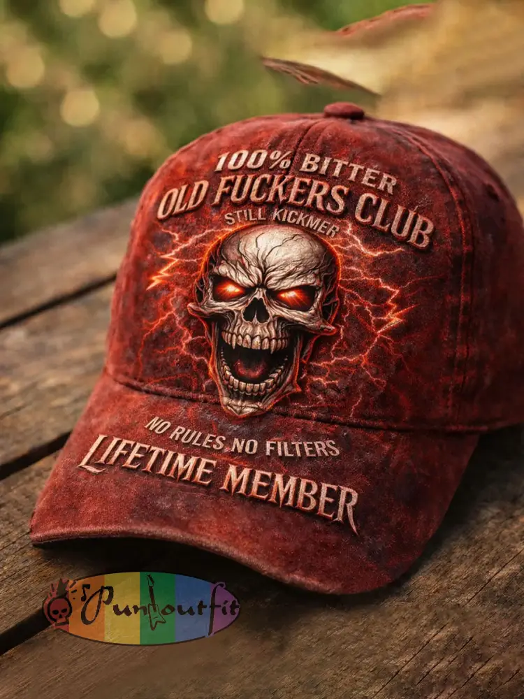 Old Fuckers Club Printed Casual Unisex Cap - Red · ONE