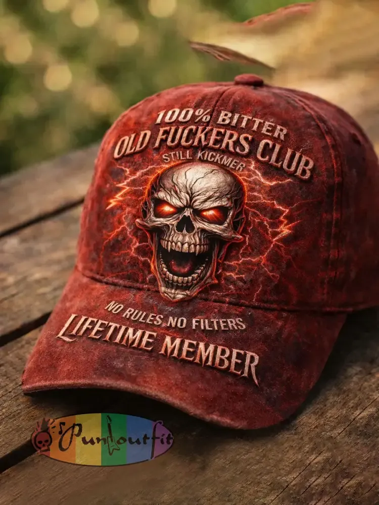 Old Fuckers Club Printed Casual Unisex Cap - Red · ONE