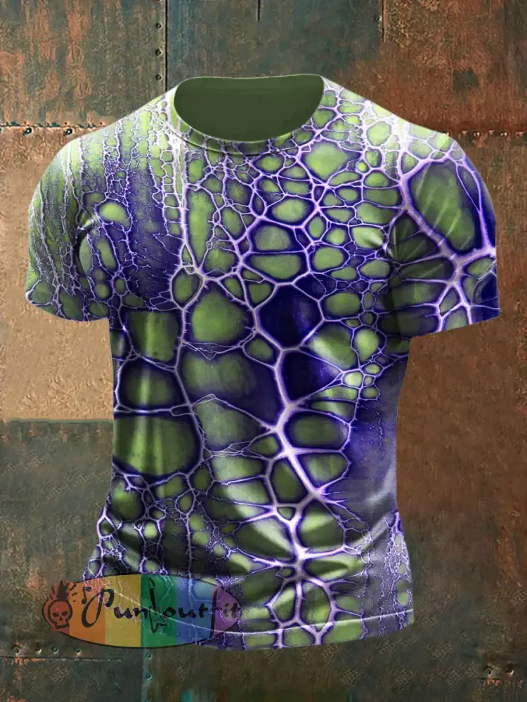 Men’s Psychedelic Printed Vintage Fashion Loose Short Sleeve T-Shirt