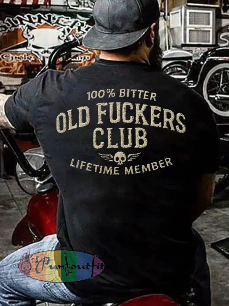 Men’s Old Fuckers Club Printed Casual T-Shirt