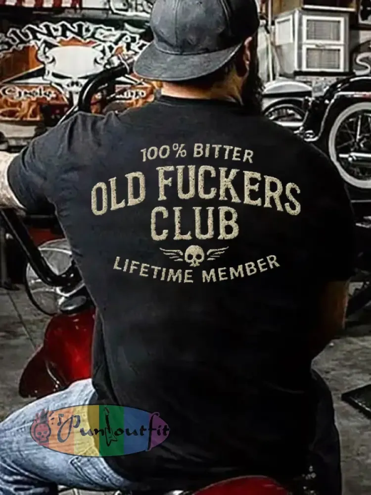 Men’s Old Fuckers Club Printed Casual T-Shirt
