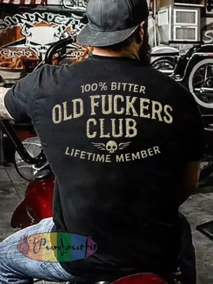 Men’s Old Fuckers Club Printed Casual T-Shirt