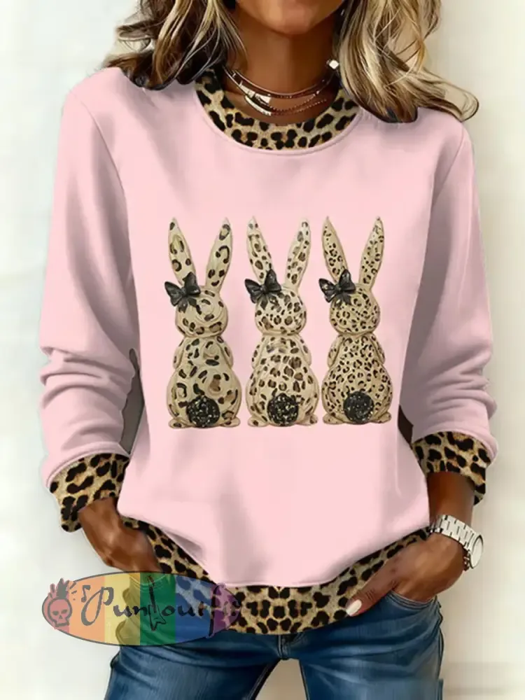 Women’s Cute Rabbit Print Casual Sweatshirt