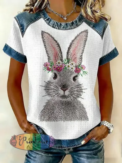 Women’s Cute Rabbit Print Casual T-Shirt