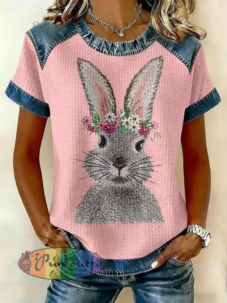 Women’s Cute Rabbit Print Casual T-Shirt