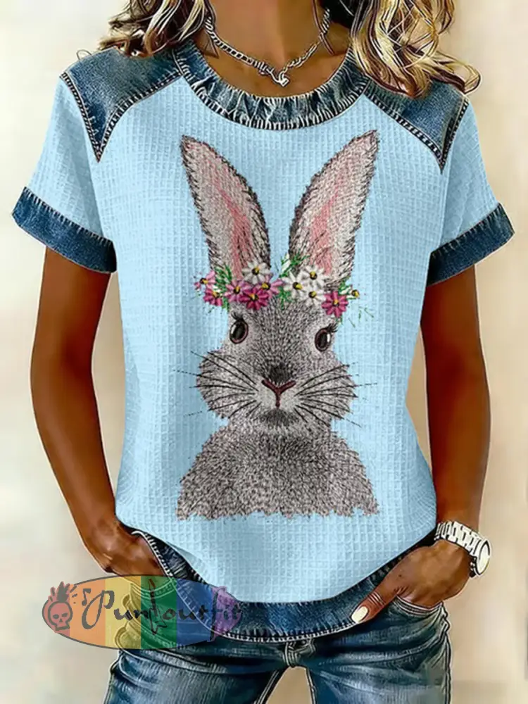 Women’s Cute Rabbit Print Casual T-Shirt