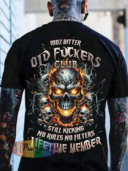 Men’s Old Fuckers Club Printed Casual T-Shirt