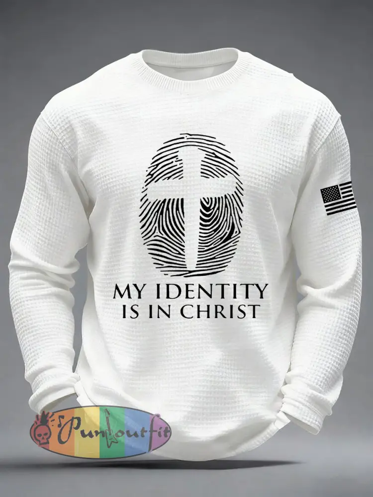 Men’s ’My Identity Is In Christ’ Waffle Long Sleeve T-Shirt